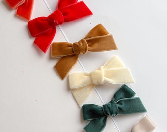 Velvet Bow Hair Clip in variety size for Baby, Toddler & Girls
