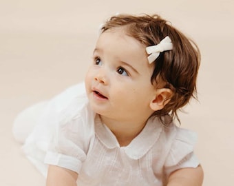Mini Velvet Bow Hair Clip: Pastel Coquette Style, Baby Toddler Hair Accessory