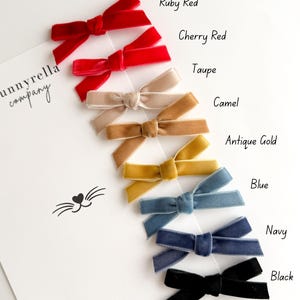 Velvet Bow Hair Clip: Soft Pastel Coquette Style - Baby, Toddler & Girls image 2
