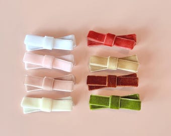 Baby Velvet Bow Hair Clip: Non-Slip Alligator Clip, Newborn Photo Prop