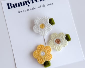 Ivory Embroidered Flower Hair Clip for Baby & Toddler clip
