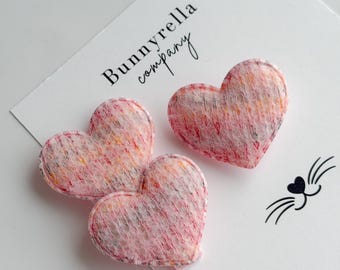 Pink Soft Heart Hair Clips for Toddler, Baby and girl, Valentine Hair Accessories