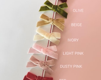 Velvet Bow Hair Clip: Soft Pastel Coquette Style - Baby, Toddler & Girls