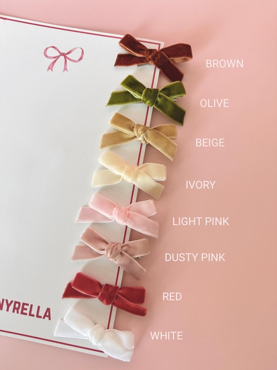 Velvet Bow Hair Clip: Soft Pastel Coquette Style - Baby, Toddler & Girls