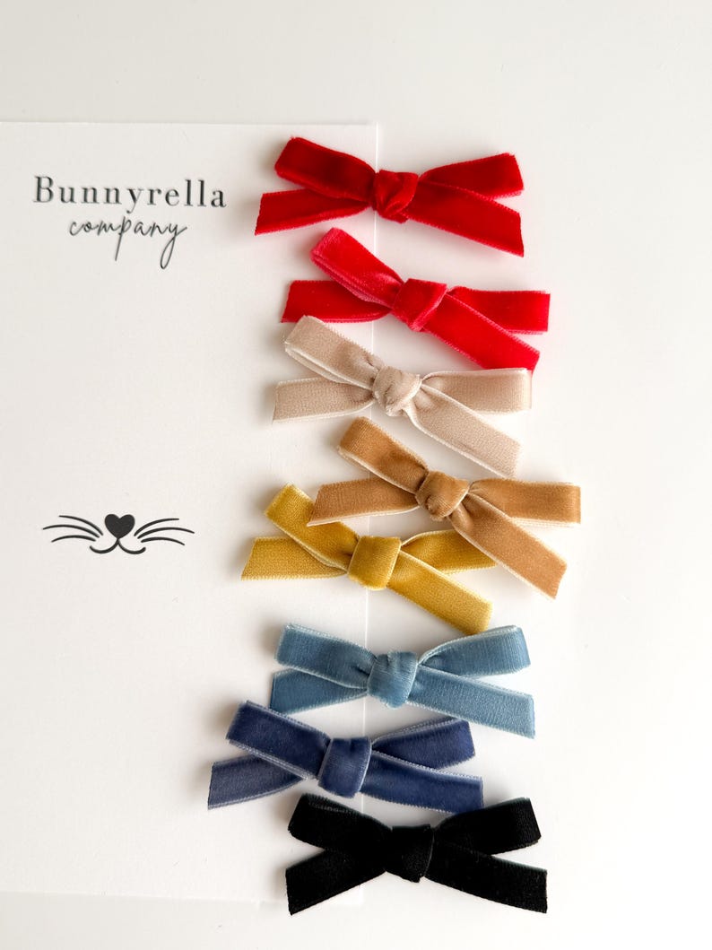 Velvet Bow Hair Clip: Soft Pastel Coquette Style - Baby, Toddler & Girls image 8