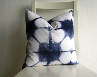 16 x 16  Shibori Pillow Cover - in Navy Blue