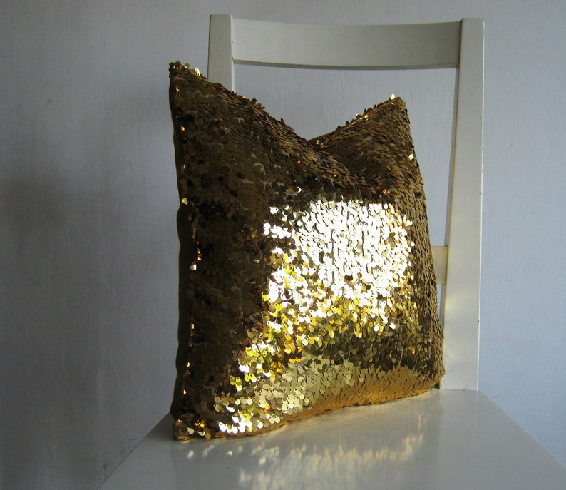 Gold Sequins 16x16 Pillow Cover, Glitter, Sparkly Etsy