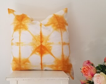 Shibori Pillow Cover - 24 x 24  in Orange