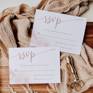 Wedding RSVP Card Template | Editable Response Card Printable | Simple RSVP Insert  for Invitation