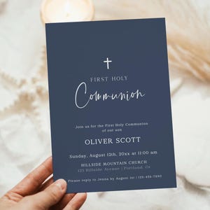 faire-part de première communion garçon | Faire-part baptême bébé garçon | Carte Cérémonie religieuse de la marine