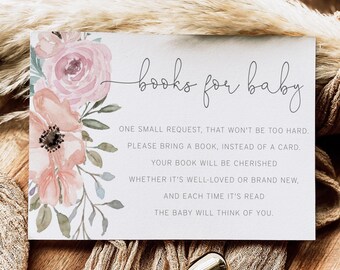 Bücher für Baby einfügen | Buch statt Karte | Baby Shower Book Anfrage | Baby-Dusche-Spiel zum Ausdrucken | Bücher für Baby-Karte