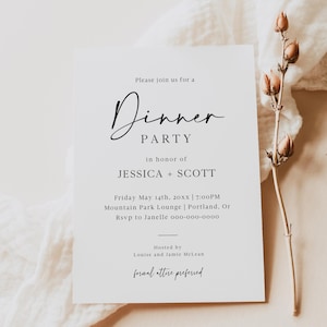 Modello di invito per cena formale / Invito a cena elegante modificabile / Invito a evento in cravatta nera stampabile da scaricare
