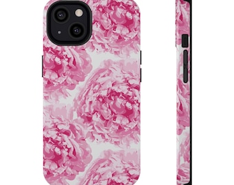 Pink Peony Phone Cases, Impact-Resistant Protective Cover, Floral Design, iPhone Case, Samsung Galaxy, Huawei, Gift for Her