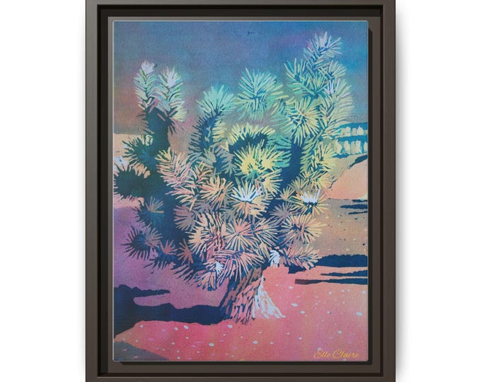 Featured listing image: Joshua Tree Framed Fine Art Print by artist Elle Claire, Colorful Wall Decor for Home, Abstract Home Styling, Gift for Art Lovers