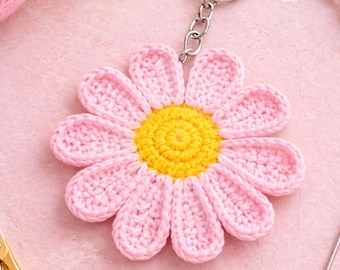 3 Crochet Flower Patterns Bundle, Puffy Flower Keychain Pattern, Beginner Friendly PDF