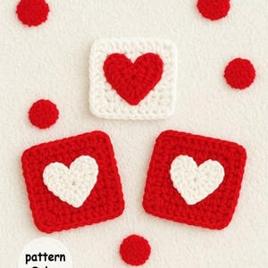 Schema all'uncinetto per quadrati della nonna a forma di cuore, fai da te per principianti (PDF)