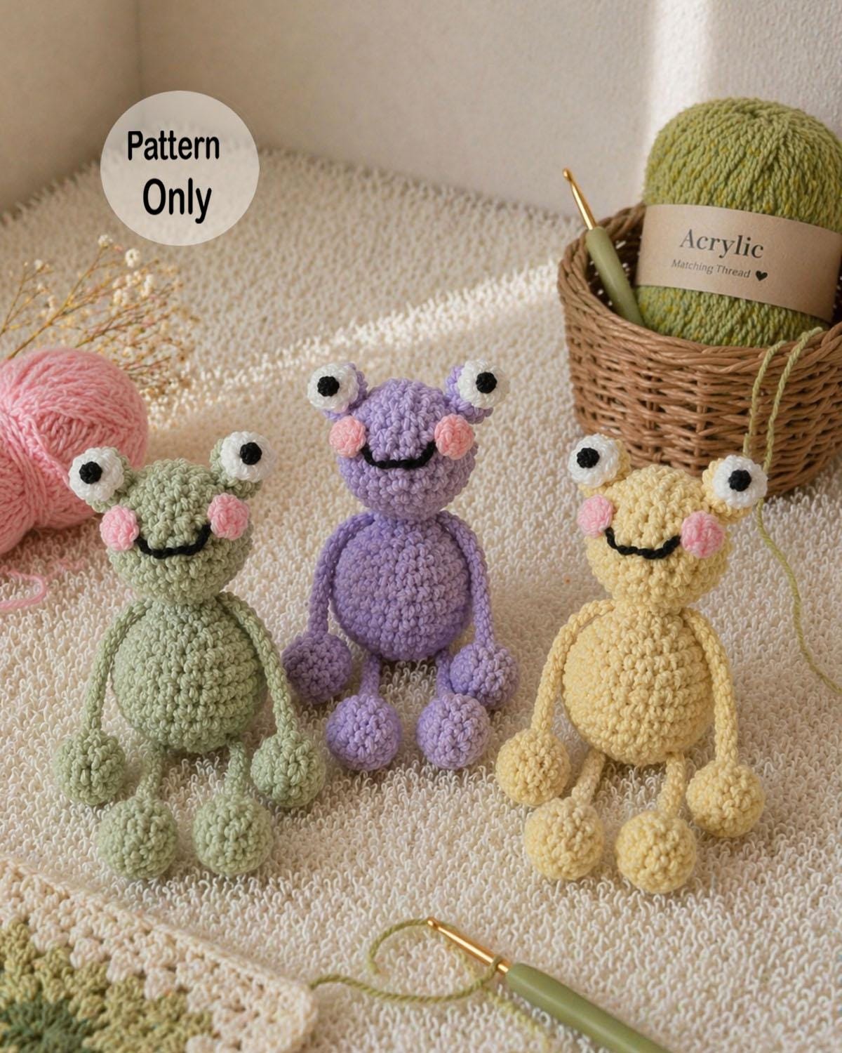 30 Leggy Frog Crochet Patterns to Charm Kids and Frog Fans 32 No Sew Leggy Frog Crochet Pattern Easy Amigurumi Plushie PDF Download