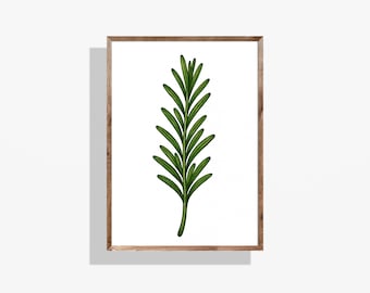 Rosemary Botanical Art - Modern Herb Printable (Digital Download)