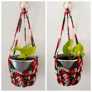 Small Crochet Plant Hanger | Plant Accessories | Handmade Plant Hanger | Plant Pot Holder | Hanging Plant Holder | Macrame Plant  Hanger