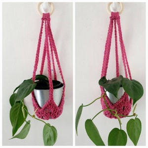 Small Crochet Plant Hanger | Plant Accessories | Handmade Plant Hanger | Plant Pot Holder | Hanging Plant Holder | Macrame Plant  Hanger