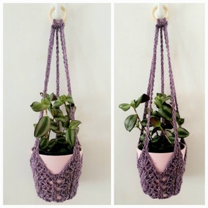 Small Crochet Plant Hanger | Plant Accessories | Handmade Plant Hanger | Plant Pot Holder | Hanging Plant Holder | Macrame Plant  Hanger