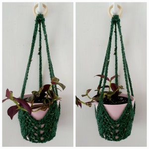 Small Crochet Plant Hanger | Plant Accessories | Handmade Plant Hanger | Plant Pot Holder | Hanging Plant Holder | Macrame Plant  Hanger