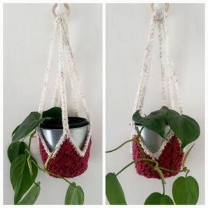 Small Crochet Plant Hanger | Plant Accessories | Handmade Plant Hanger | Plant Pot Holder | Hanging Plant Holder | Macrame Plant  Hanger