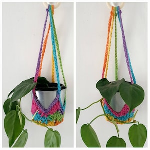 Small Crochet Plant Hanger | Plant Accessories | Handmade Plant Hanger | Plant Pot Holder | Hanging Plant Holder | Macrame Plant  Hanger