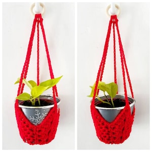 Small Crochet Plant Hanger | Plant Accessories | Handmade Plant Hanger | Plant Pot Holder | Hanging Plant Holder | Macrame Plant  Hanger