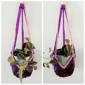 Small Crochet Plant Hanger | Plant Accessories | Handmade Plant Hanger | Plant Pot Holder | Hanging Plant Holder | Macrame Plant  Hanger
