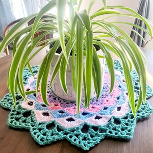 Crochet Mandala | Plant Coaster | Crochet Table Decoration | Homemade Crochet Placemat | Mandala Doilies | Plant Mat | House Gift