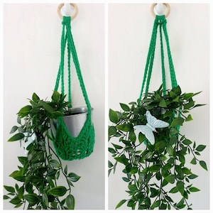 Small Crochet Plant Hanger | Plant Accessories | Handmade Plant Hanger | Plant Pot Holder | Hanging Plant Holder | Macrame Plant  Hanger