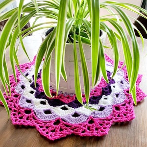 Crochet Mandala | Plant Coaster | Crochet Table Decoration | Homemade Crochet Placemat | Mandala Doilies | Plant Mat | House Gift