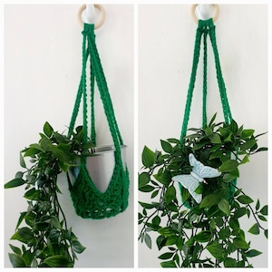Small Crochet Plant Hanger | Plant Accessories | Handmade Plant Hanger | Plant Pot Holder | Hanging Plant Holder | Macrame Plant  Hanger