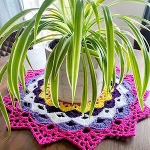 Crochet Mandala | Plant Coaster | Crochet Table Decoration | Homemade Crochet Placemat | Mandala Doilies | Plant Mat | House Gift