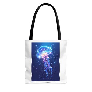 Lebendige Qualle Tragetasche | Reisetasche des Ozean-Liebhabers | Strandtasche | Geschenk für Aquarium-Enthusiasten, umweltfreundliche Einkaufstasche