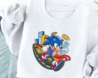 Sonic PNG, Sonic Running Clipart, Cartoon Hedgehog PNG, Kids T Shirt Design, Gaming Character Sublimation PNG (Instant Download)