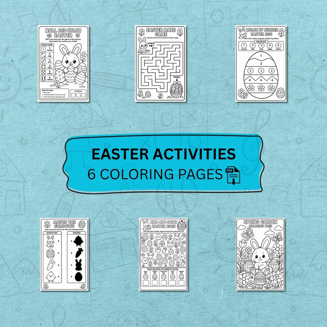 Easter Activity Pages for Kids Easter Coloring Book Bundle Spring ...