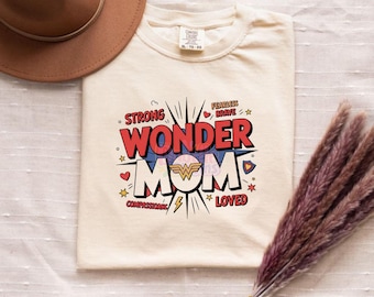 Wonder Mom PNG, Strong Mom Quote Design, Super Mom Comic Style Graphic, Mothers Day T Shirt Print PNG (Instant Download)