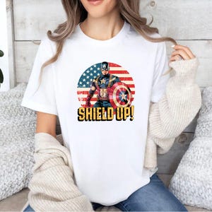 captain america png, shield up png, superhero png, marvel inspired png, usa flag png, comic hero png, captain shirt design, hero tshirt png, instant download, digital download, png file, patriotic png, superhero graphic