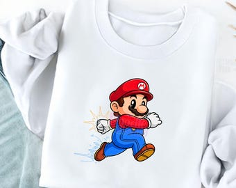 Mario PNG, Super Mario Clipart, Running Mario PNG, Cartoon Game Character, Kids T Shirt Design Sublimation PNG (Instant Download)
