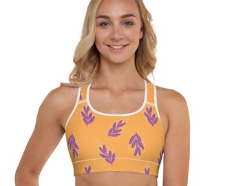 Maui Floral Print Comfortable Compression Padded Sports Bra