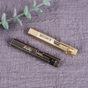 Mini Brass Bolt-actiepen – op maat gegraveerde zak EDC