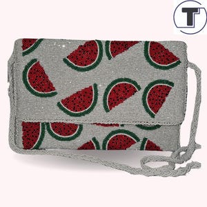 Dazzling Watermelon purse clutch beaded purse