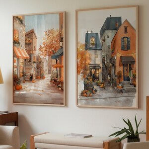 Whimsical Fall Art Bundle: Set of 4 Watercolor Prints for Home Decor