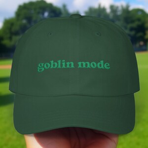 Goblin Mode Embroidered Hat, Sarcastic Funny Embroidery Cap Gift for Cat Lover, Kawaii Anime Fashion, Fat Cat Hat