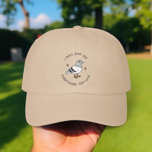 Funny Pigeon Bird Hat, Funny Quote Embroidered Funny Quote Cap, Cat Gift Embroidery Hat, Casual Style, Unisex Headwear