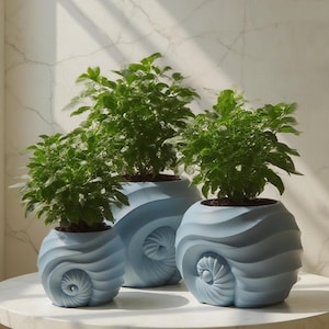 PLEAT moderner Blumentopf mit Drainage und Untersetzer für Zimmerpflanzen, 18 Farben und 4 Größen, Einweihungsgeschenk für Pflanzenliebhaber