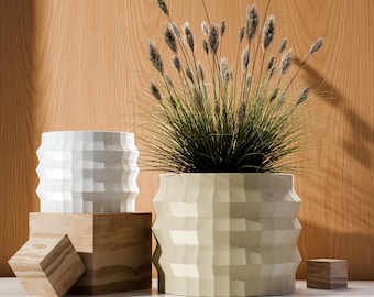 Maceta con drenaje y plato "SPINNER", decoración moderna para el hogar, 18 colores y 4 tamaños, regalo de inauguración para amantes de las plantas