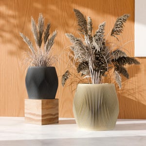 Modern and Minimalist Planter &quot;RILIA&quot; with Drainage & Saucer For Houseplants, 18 Colors and 4 Sizes Available, Modern Planter for Home Decor